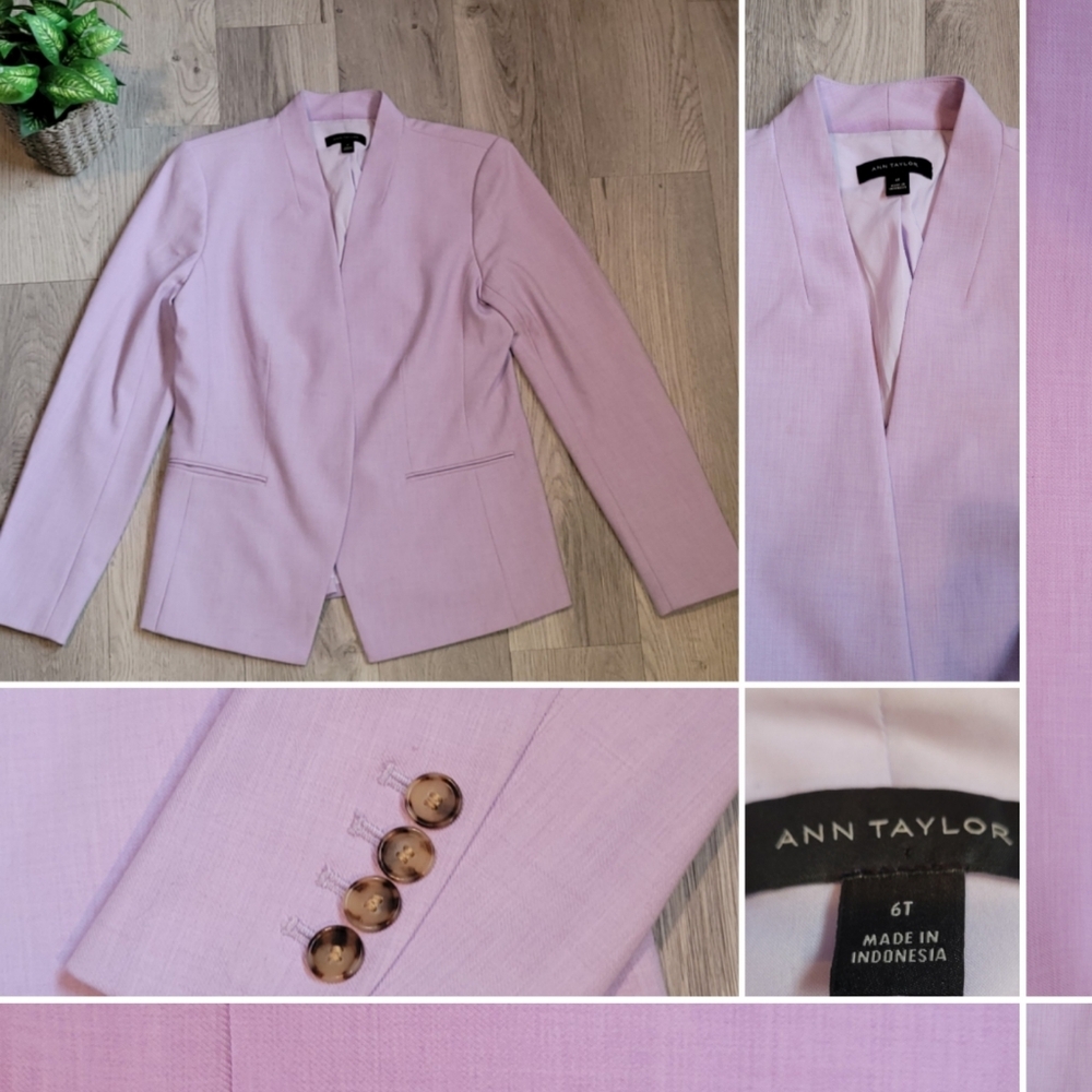 Ann Taylor Lavender Violet Lilac Cutaway Blazer Jacket, Women's 6T